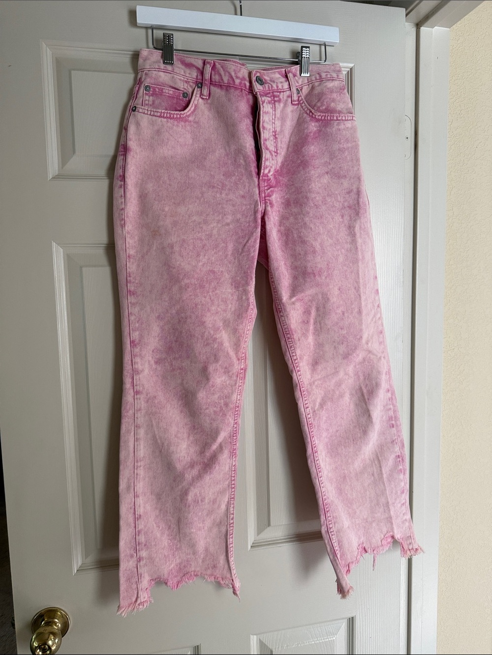 We The Free Pink Washed Straight-Leg Jeans